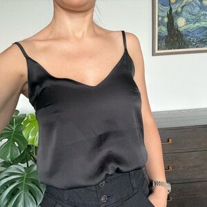 Elegant Black Silk Blend Cami Top